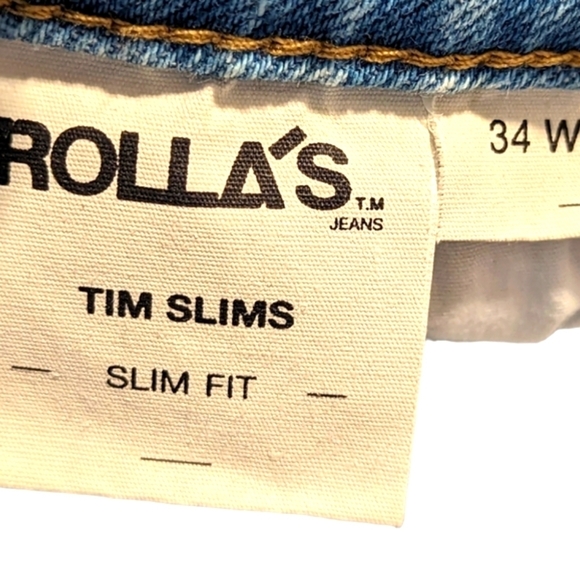 NWT...Rolla’s Men Trim Slim Denim Jeans - Size 34 - - - Picture 6 of 9